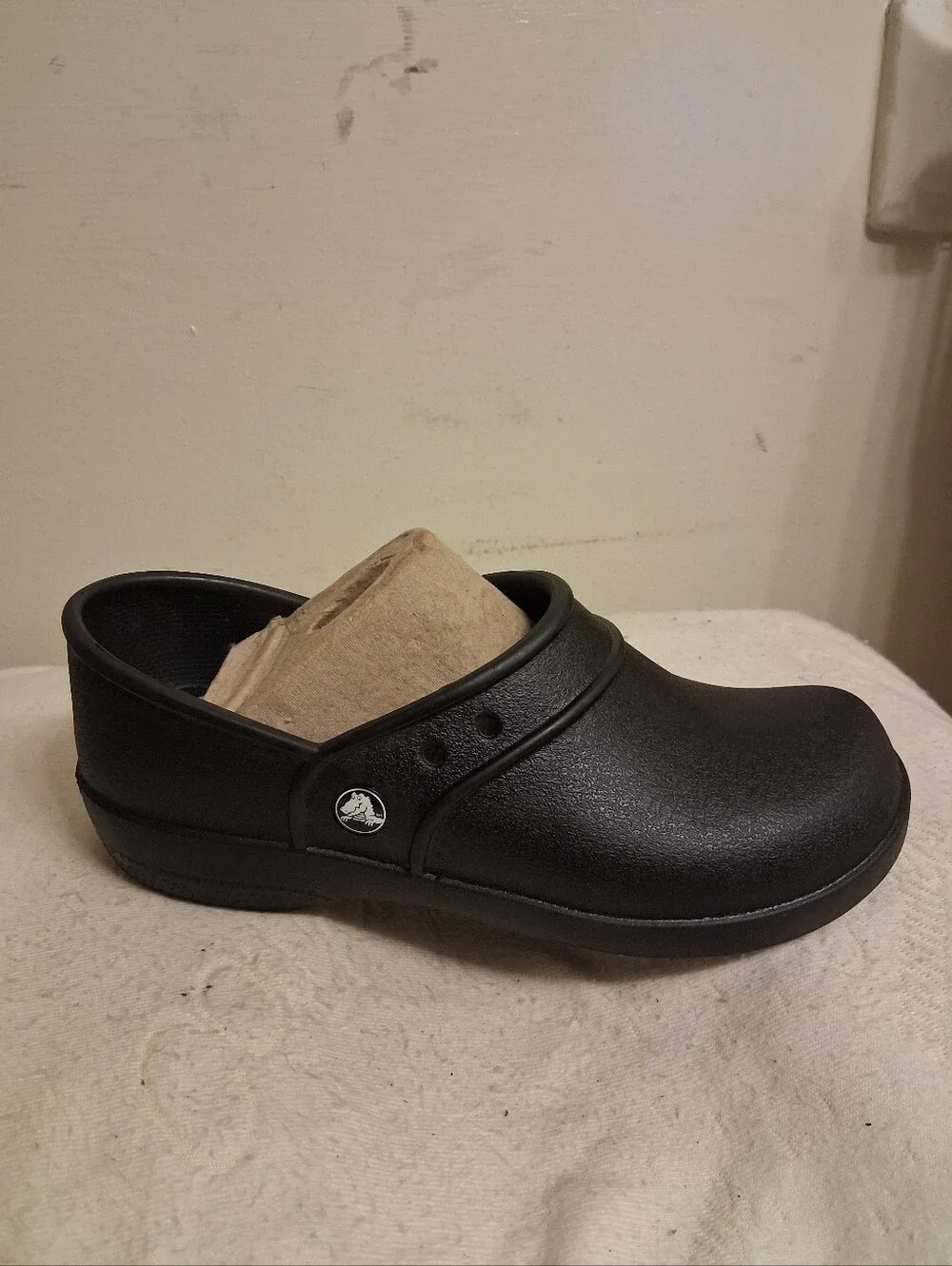 Womens CROCS Black Slip-On Clog Shoes Size 8 good for Nurses